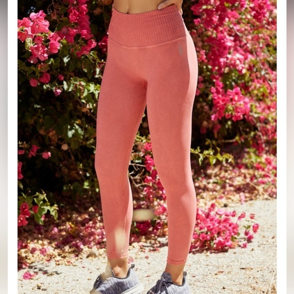 Fp Movement By Free People Pink Good Karma Leggings Athletic Gym Running - Picture 1 of 7